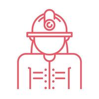 female firefighter profession vector