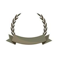 laurel ribbon emblem vector