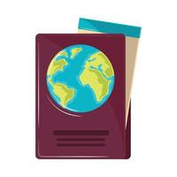 passport and ticket vector