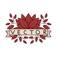 etiqueta floral lineal vector
