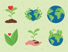 set of earth day vector