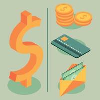 icons collection money vector