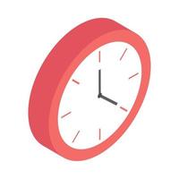 isometric round clock vector