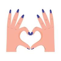 female hands making heart vector