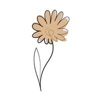 one line stylized flower vector