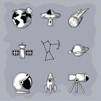 icons space galaxy vector