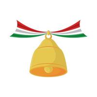 bandera mexicana con campana vector