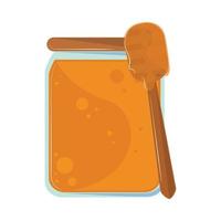 honey jar and spoon vector