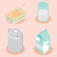 paquete de iconos de productos lácteos vector