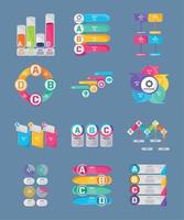 set of infographic charts vector