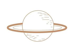 space planet line style vector