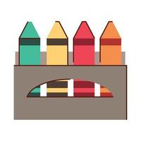 school crayons color supply vector