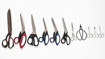 top view of line from various scissors photo