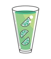 cocktail with slice lemon vector