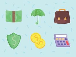 money icons collection vector