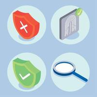 set of cyber security vector