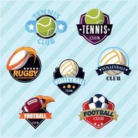 sports club labels vector