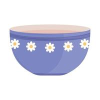 bowl with flowers kitchen vector