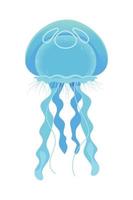 blue jellyfish icon vector