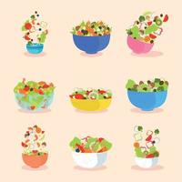 set of healthy food vector