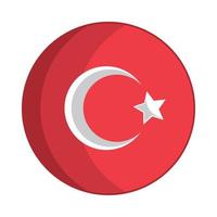 round turkish flag vector