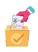 hand putting a ballot