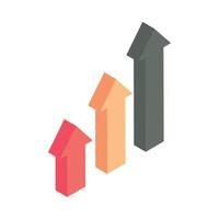 isometric business chart arrows vector