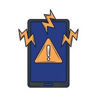 smartphone caution emergency vector