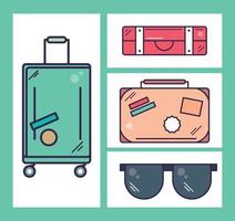 trip and travel icons pack vector