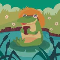 toad in water wood vector