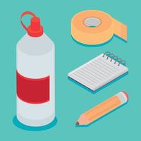 set of school supplies vector