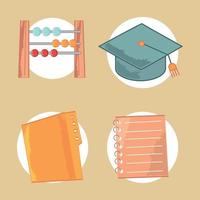 school supplies cartoon vector