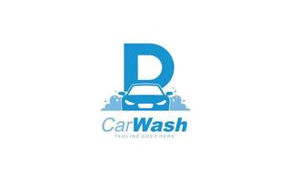 D logo carwash for identity. car template vector illustration for your brand.