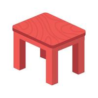 wooden table furniture vector