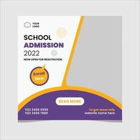 School Admission Social media Post Design template vector