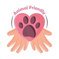 animal friendly label vector