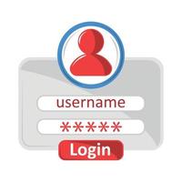 account login and password vector