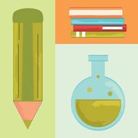 set of supplies for school vector