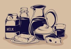 milk products food vector