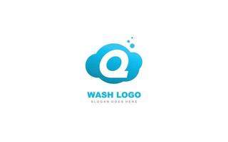 Q  logo cloud for branding company. letter template vector illustration for your brand.