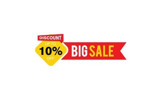 10 Percent discount offer, clearance, promotion banner layout with sticker badge. vector