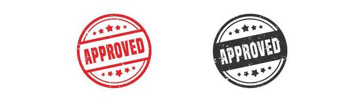 Approved stamp rubber with grunge style on white background vector