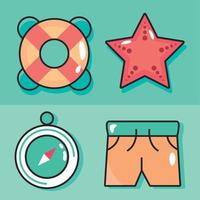 set of summer vector