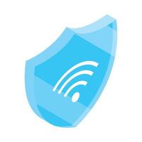 wifi shield digital vector