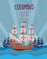 columbus day american celebration vector