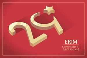 Ekim bayrami festive card vector