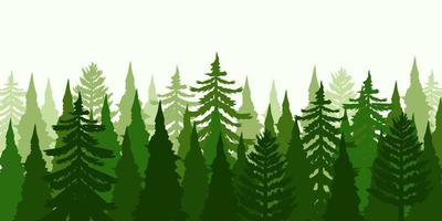 pinos bosque silueta naturaleza paisaje fondo vector