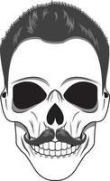 Skull with moustache vector