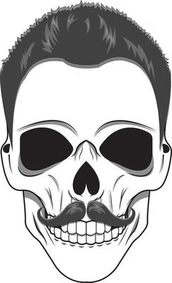 Skull with moustache
