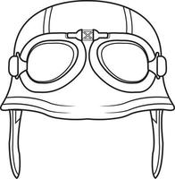 Retro Helmet Line Art vector